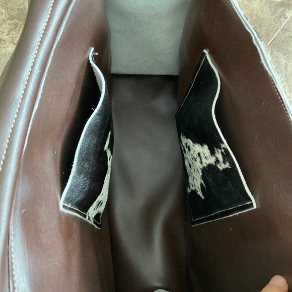 RARE Holy Cow Couture Genuine Cowhide Hair Purse with Turquoise Crocodile Strap - Picture 7 of 16